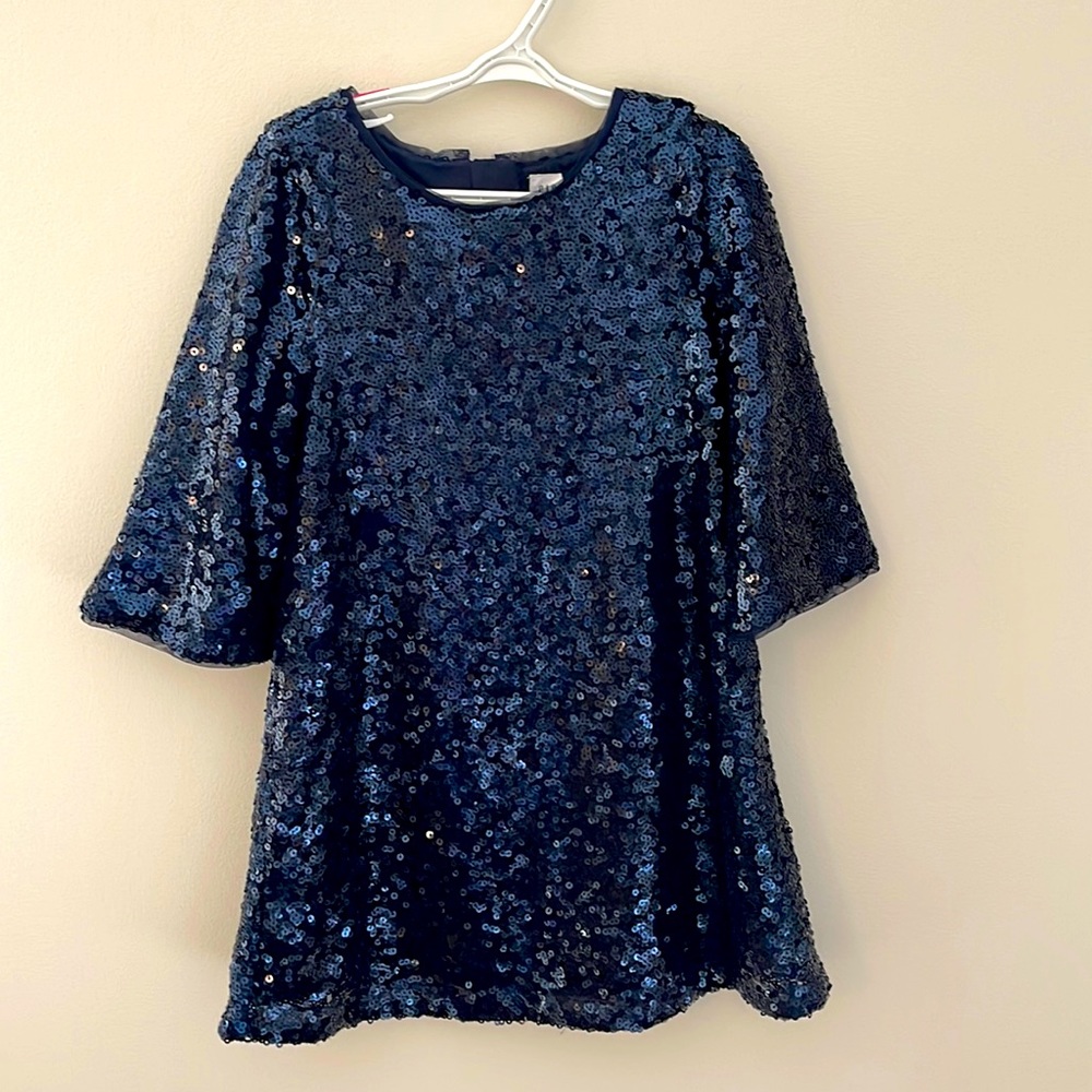 Sequin A-line Dress, Navy Blue, size S/P